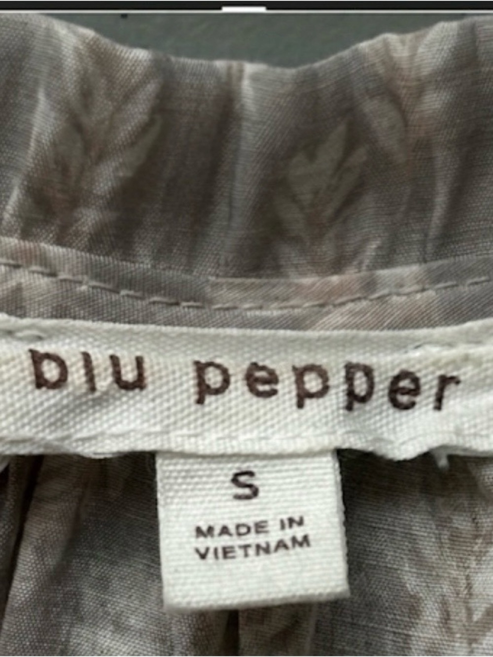 Blu Pepper Taupe Tiered Ruffle Mini Dress Boho Cottagecore Fairycore Small - Picture 4 of 5